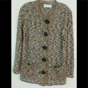 Sweater by Barbara Katz button front cardigan Small